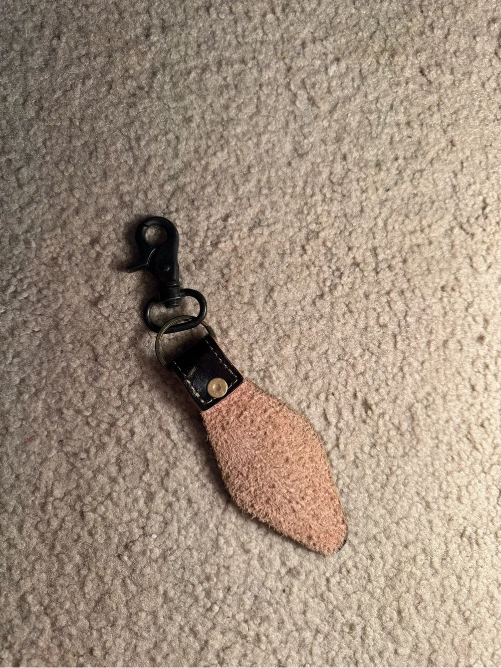 Leather Keychain Fob in Brown and Black